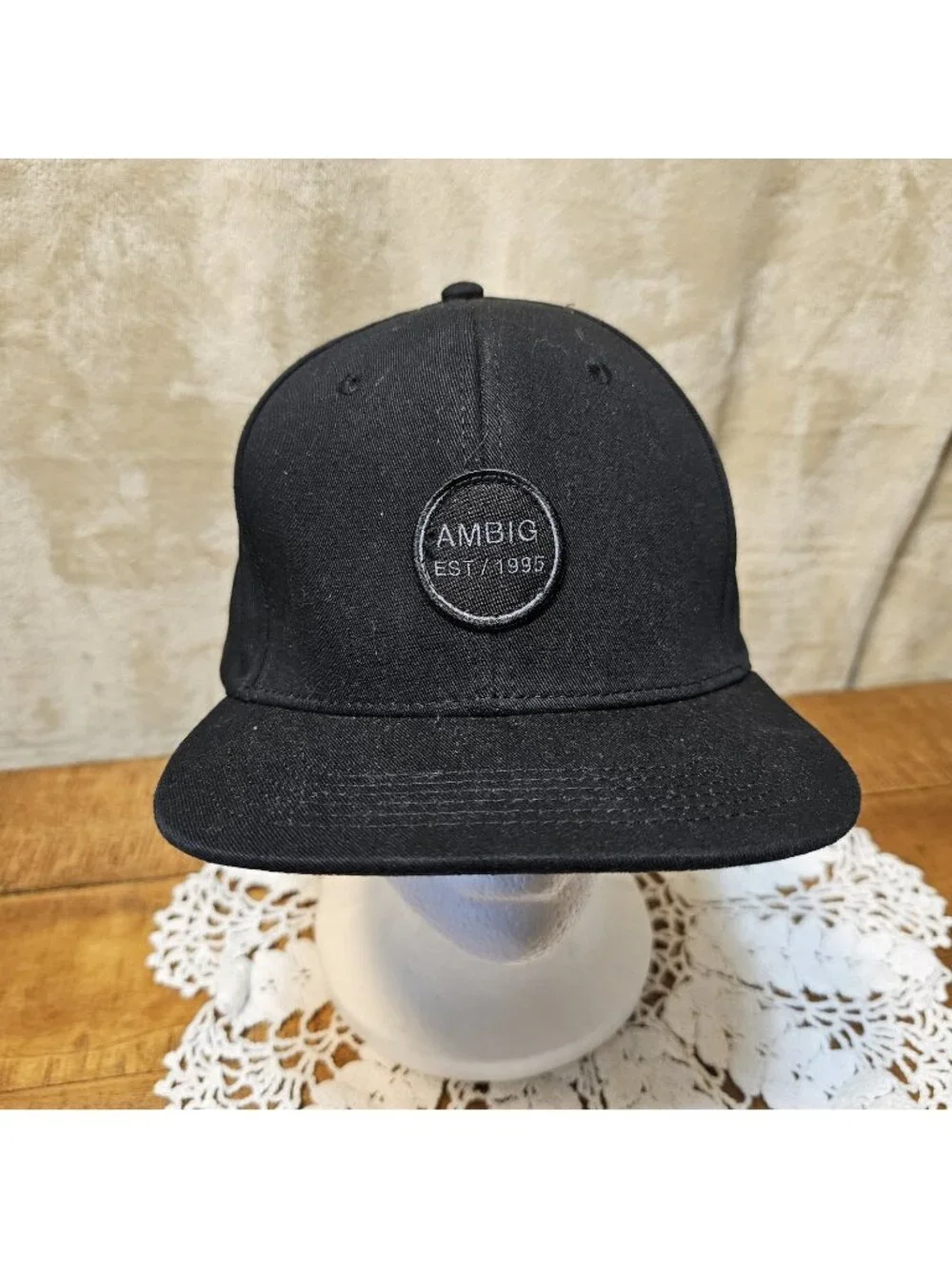 Ambiguous “Ambig” Est/1995 Solid Black Adjustable Strapback Hat
